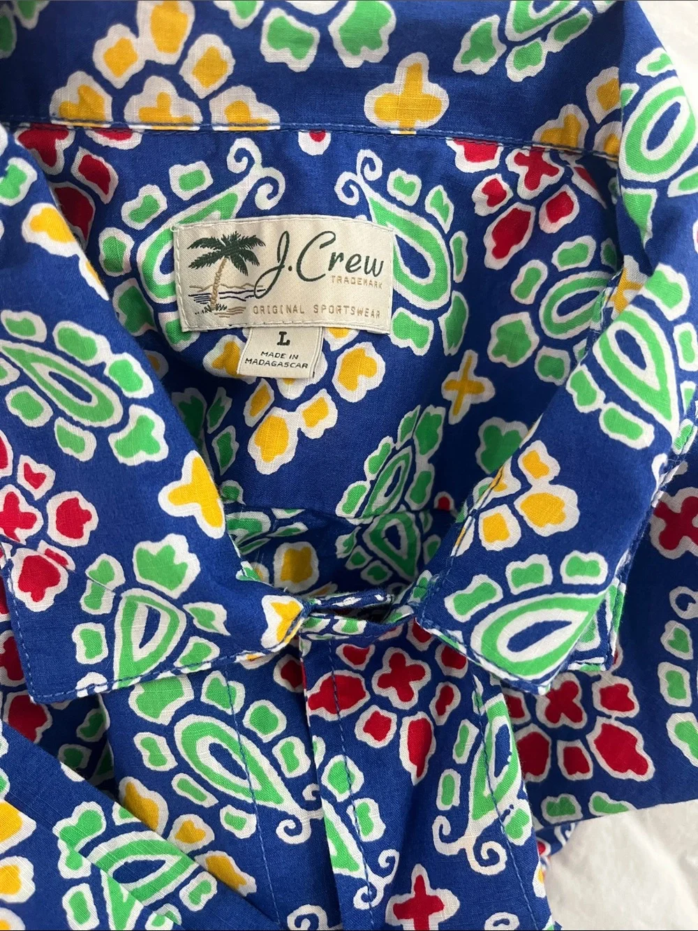 Men's Short-Sleeve Patterned Shirt - Blue Multi